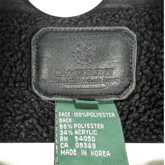 Ralph Lauren Vest Womens PP Petite Black Sherpa Soft Zip up Faux Suede Preppy - Picture 3 of 8